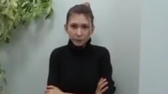 A still from Viktoriia Roshchyna hostage video