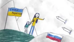 ১২-বছর বয়সী মাশার আঁকা এই ছবিটি দেখার পর স্কুল কর্তৃপক্ষ পুলিশে খবর দেয়।