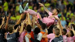 Liyonel Mesiin kilaba isaa haaraa Inter Miyaamii waliin yeroo waancaa mo'ate