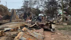 আগুনে পুড়ে যায় লারমা স্কয়ার বাজারের শতাধিক দোকান