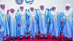 Wasu daga cikin gwamnonin PDP a taronsu da suka yi a jihar Zamfara a 2025.