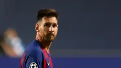 Lionel Messi in a Barcelona shirt