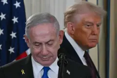 Netanyahu ao lado de Donald Trump