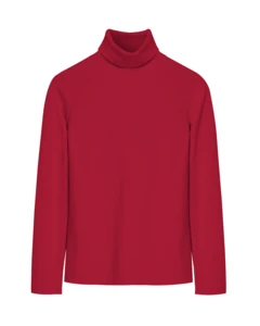 Un saco rojo cuello de tortuga