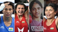 लवलीना बोरगोहाईं, स्वीटी बूरा, नीतू घनघस और निख़त ज़रीन