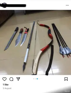 Facas, flechas e outras armas