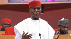 Foto of Senator Ned Nwoko wen im follow BBC Pidgin tok
