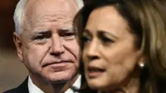 Kamala Harris et Tim Walz lors d'un rassemblement à Philadelphie, Pennsylvanie, États-Unis, 6 août 2024.