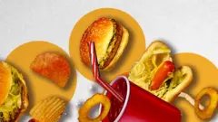 Hamburger e refrigerante