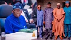 Aarẹ Bola Tinubu wọ aṣọ buba olomi buluu atawọn gomina ipinlẹ Yoruba mẹrin tawọn naa wọ ọkan o jọkan aṣọ buba