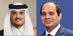 الرئيس المصري عبد الفتاح السيسي وأمير قطر تميم بن حمد