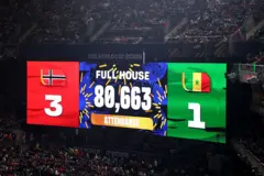 Norveç - Senegal maçının sonucunu gösteren scoreboard