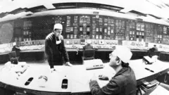 Centro de control en Chernóbil.