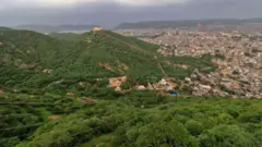 राजस्थान में अरावली पहाड़ियों का एक विहंगम दृश्य