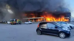 Кременчуг шаҳридаги савдо марказидаги ёнғин