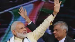 ජනාධිපති රනිල් වික්‍රමසිංහ සහ ඉන්දීය අගමැති නරේන්ද්‍ර මෝදි 