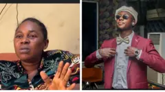 Aworan Ọmọbabinrin Adenike Adejugbe ti ọmọ rẹ, Chukwuemeka Odims ku iku ojiji nipinlẹ Ekiti. Iya naa di irun ori rẹ, o wọṣọ ti awọ pọ lara rẹ, o si na ika ọwọ rẹ marun-un bo ṣe n sọrọ lọwọ. Oloogbe lo wa lapa ọtun, o de fila, o wọṣọ oyinbo o si de tai si. Oloogbe figo dudu soju, o de aago mọwa, o si n wo apa iwaju ninu aworan yii.