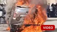 தீப்பிடித்து எரிந்த கார்
