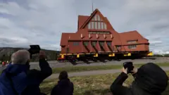 The operation to move the church got under way early on Tuesday