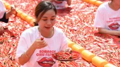 Chilli eating contest in Hanghzou