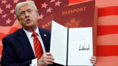 ትራምፕ እና የአሜሪካ ባንዲራ