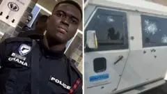 Policeman and bulion van