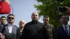 Министр обороны Украины Рустем Умеров после переговоров в Стамбуле