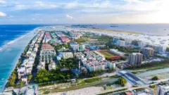 An aerial view of the newly-constructed buildings on the artificial island of Hulhumalé