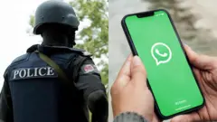 Aworan ọlọpaa ati foonu