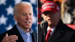 Joe Biden, left, and Donald Trump, right
