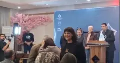 مرضیه امیری در مراسم انجمن روزنامه نگاران