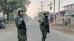 ဇရပ်ကြီးမြို့ပေါ်မှာတွေ့ရတဲ့ BPLA တပ်ဖွဲ့ဝင်တွေ 