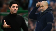 Mikel Arteta and Pep Guardiola