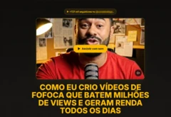 Imagem de um criador de conteúdo divulgando um curso em um site