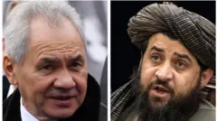 طالبان حکومت کے وزیرِ دفاع ملا محمد یعقوب مجاہد اور روس کے وزیرِ دفاع سرگئی شوئیگو
