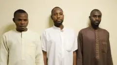 Di three suspects wey Nigeria govment drag go court sake of say dem get hand for di kidnapping of Orire schoolchildren.