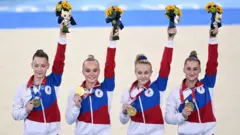 Equipo femenino de gimnasia de Rusia.