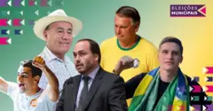 Montagem com fotosapostar no pixbetJair Bolsonaro, Carlos Bolsonaro, JHC, Tião Bocalom e Lucas Pavanato