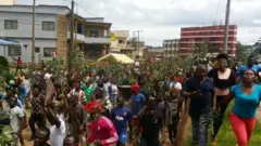 Bamenda pipo dey protest how francophone majority dey benefit pass for Cameroon - September 22, 2017 in Bamenda