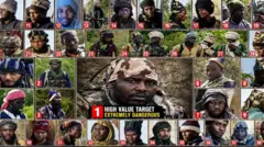 Fotos of wanted terrorists by Nigerian Army