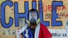 Manifestantes en Chile.
