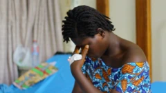 One patient cover her eye