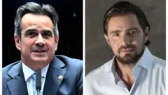 montagem com fotos de Ciro e Vorcaro