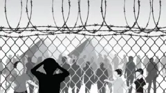 နယ်စပ်ဂိတ်ရောက်ခိုလှုံသူတွေရဲ့ သရုပ်ဖော်ပုံ 