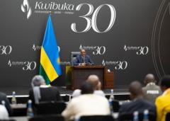 Perezida w'u Rwanda Paul Kagame mu kiganiro n'abanyamakuru i Kigali, ku itariki ya 7 Mata (4) mu 2024