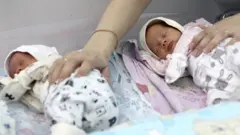 Женщина с новорожденными детьми