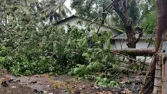 கடும் சீற்றத்துடன் காற்று, மழை -