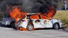burning car