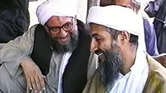 Osama bin Laden (kulia) na mrithi wake Ayman al-Zawahiri (kushoto) sasa wote wameuawa na majeshi ya Marekani