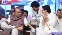 अजित पवार, वाल्मिक कराड, धनंजय मुंडे 